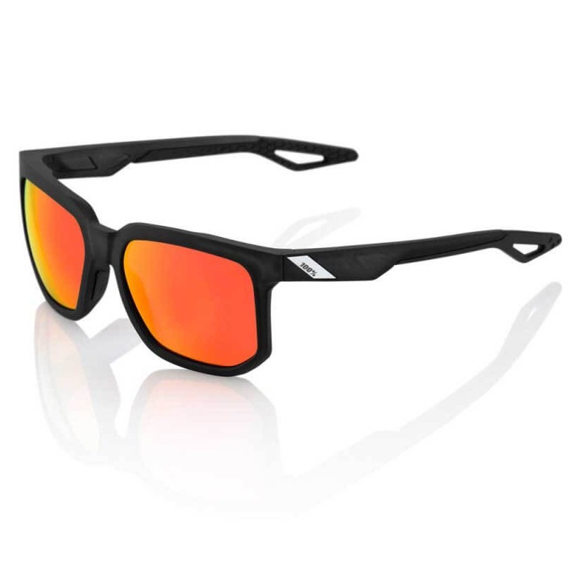 100% Centric black glasses with red HD mirror lens