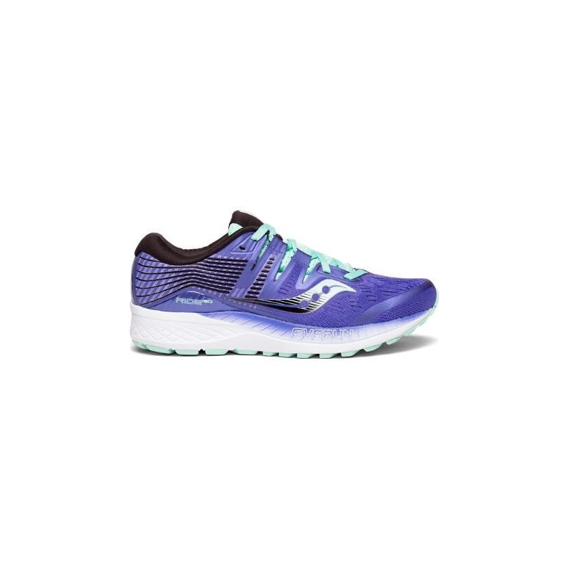Chaussures Femme Saucony Ride ISO Bleu Gris Lilas
