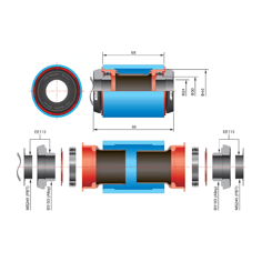 FSA trapasadapter van PF30 naar Shimano/FSA 24mm 2