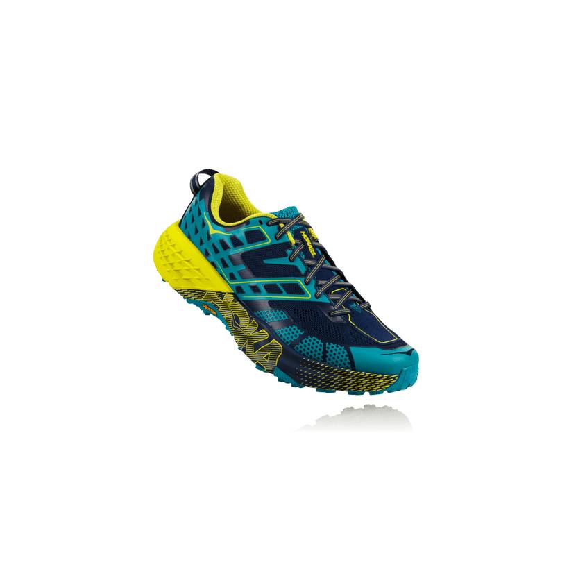 Trail Hoka One One SpeedGoat 2 AW18 Blue Yellow Men