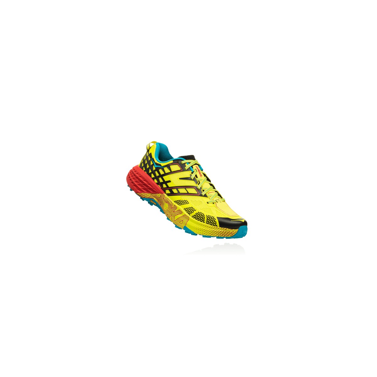 Chaussures Trail Homme Hoka One One SpeedGoat 2 AW18 Jaune / Rouge