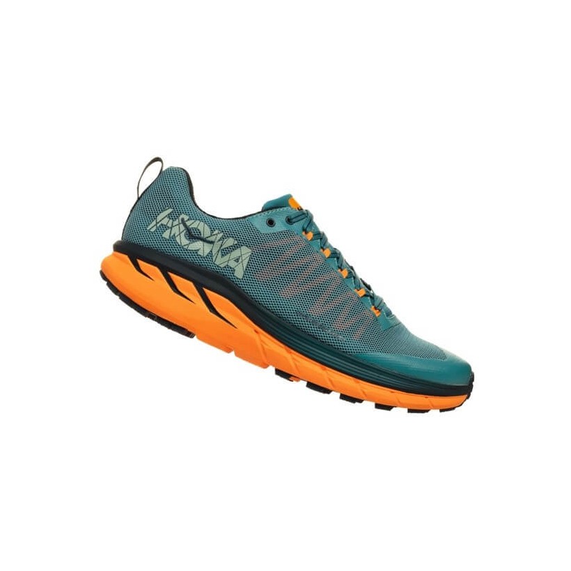 Hoka One One Challenger ATR 4 Blau und Orange AW18 Trail Schuhe