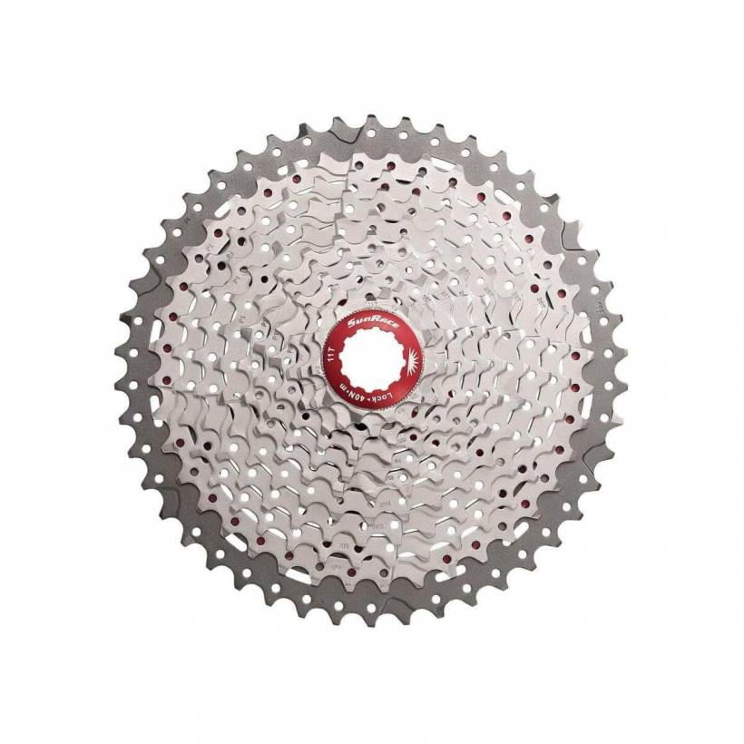 Casette SunRace MX8, 11 velocidades, 11-46 Metalico Plateado