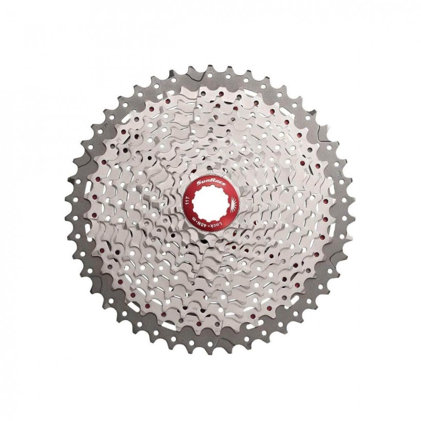 SunRace MX8 Casette, 11-speed, 11-46 Metallic Silver