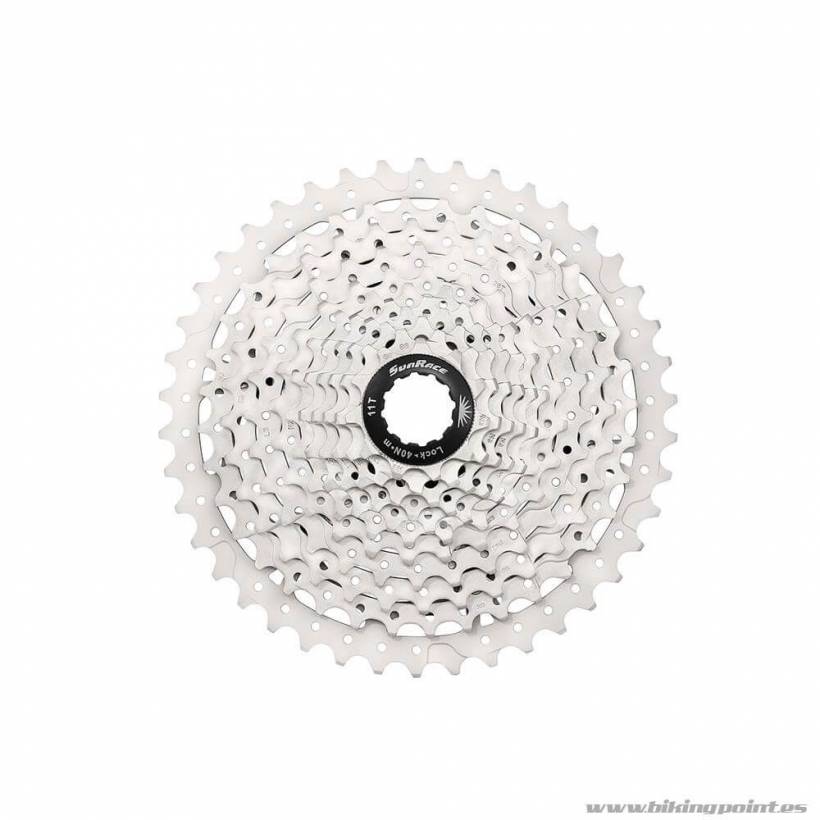 Cassette SunRace MS3, 10 vitesses, 11-42 Metallico Silver