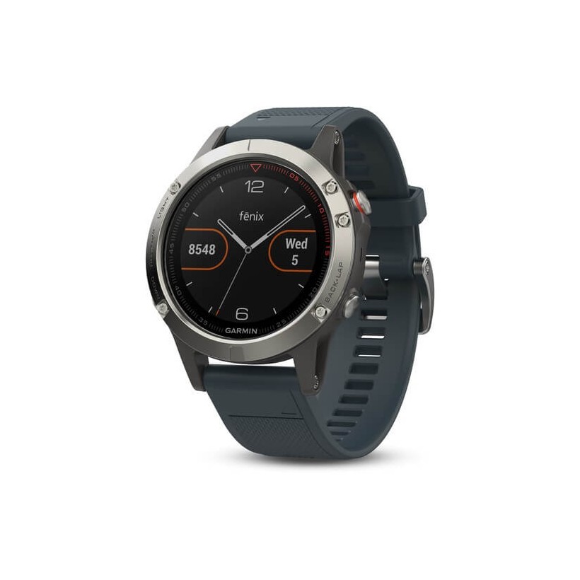 Garmin Fenix 5 Silber mit granitgrauem Armband