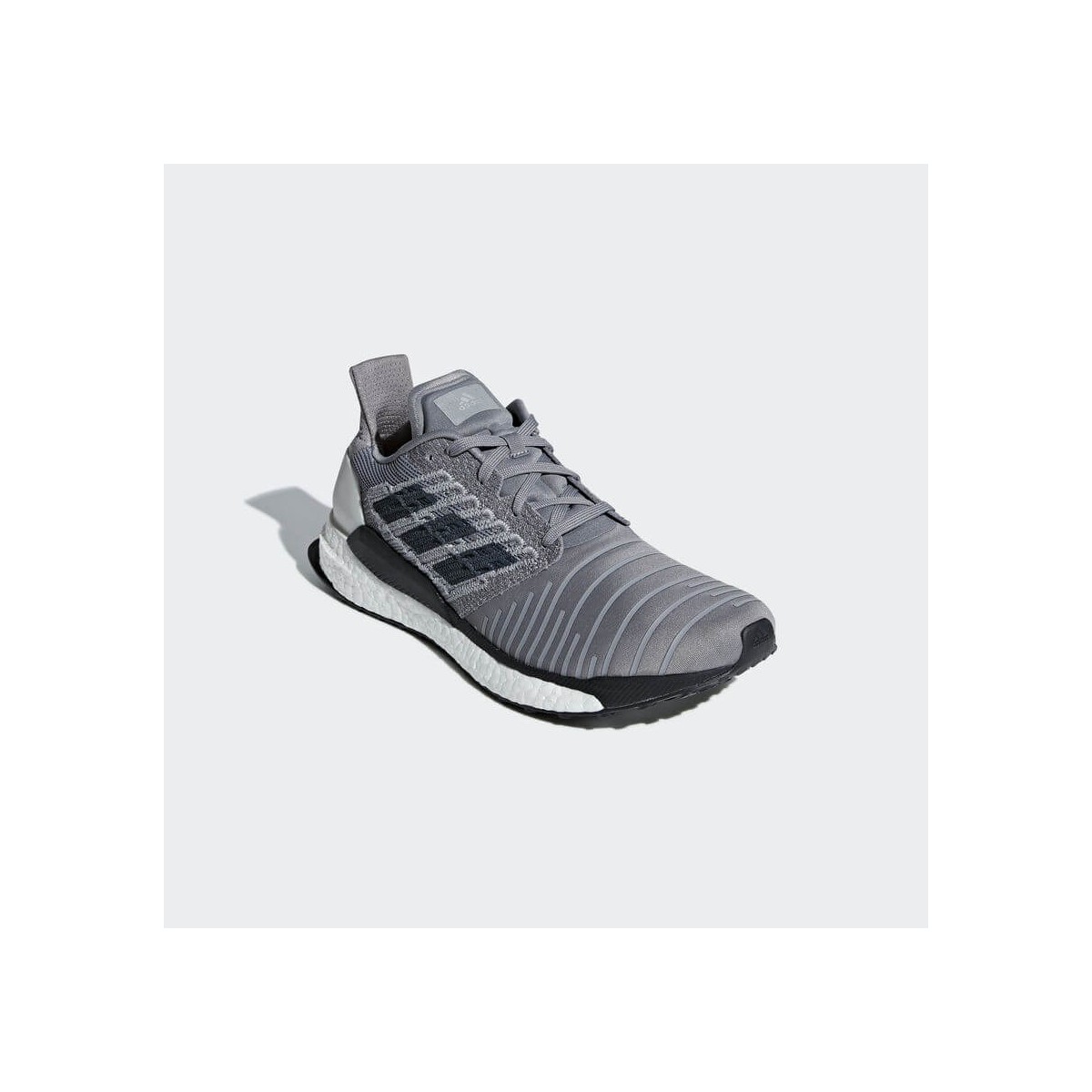Coro Whitney Clavijas Adidas Solar Boost Running Shoes Gray Black White AW18