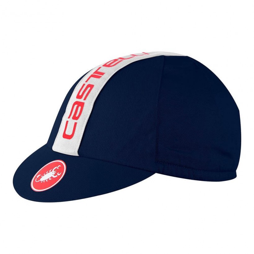 Castelli Retro 3 Cap Dark Blue / White