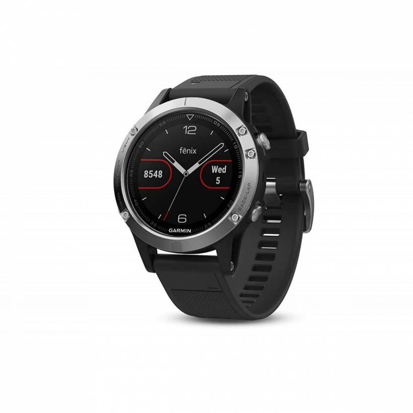 Garmin Fenix 5 prata com pulseira preta