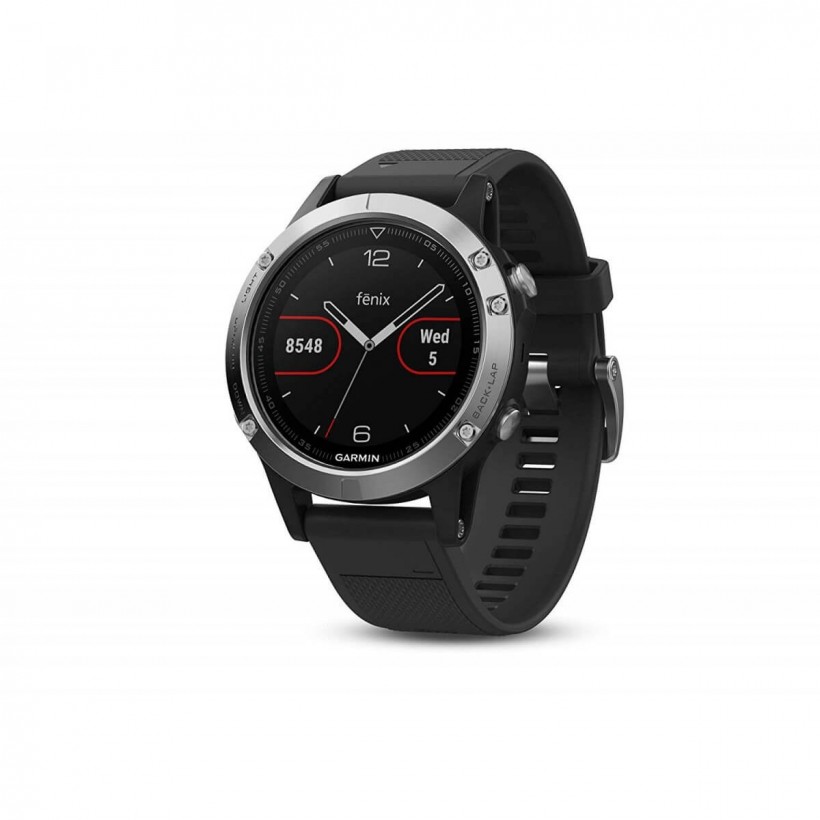 Garmin Fenix 5 Silber mit schwarzem Armband