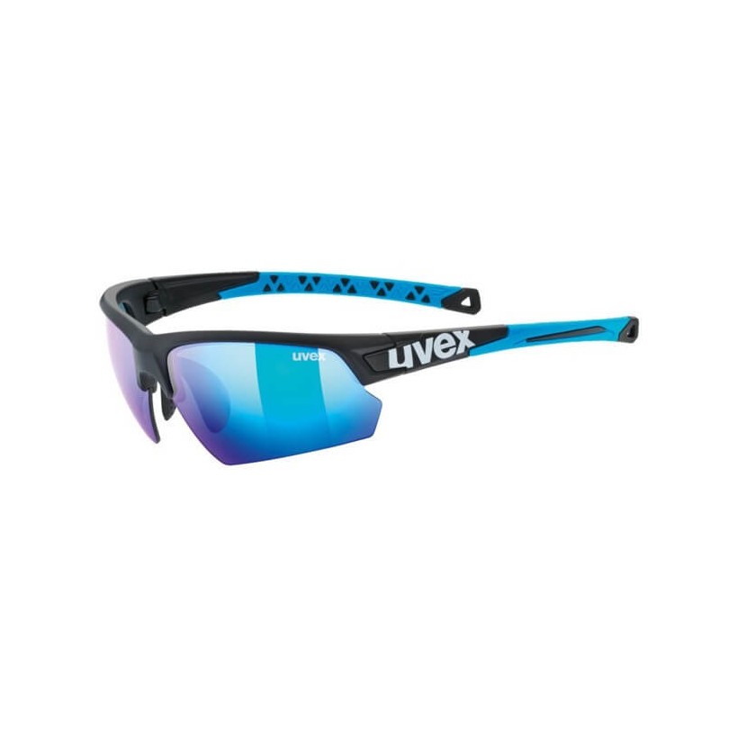 Uvex Sportstyle 224 Matte Black Blue Sunglasses