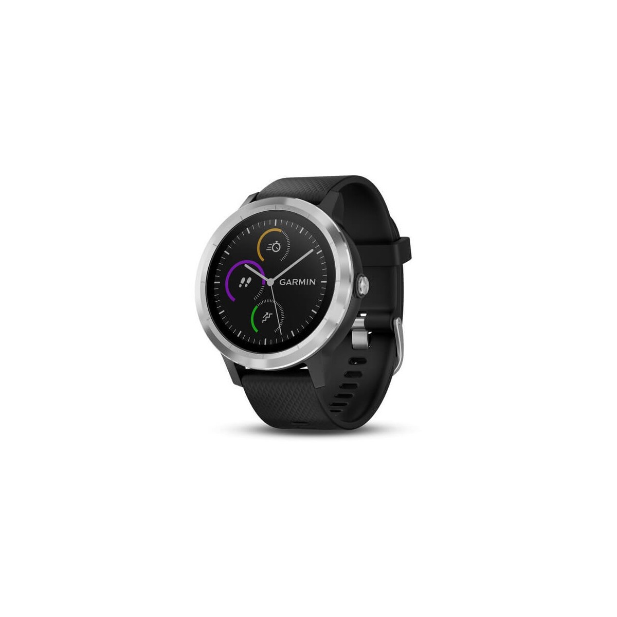 Garmin vivoactive 3 black silicone stainless steel top