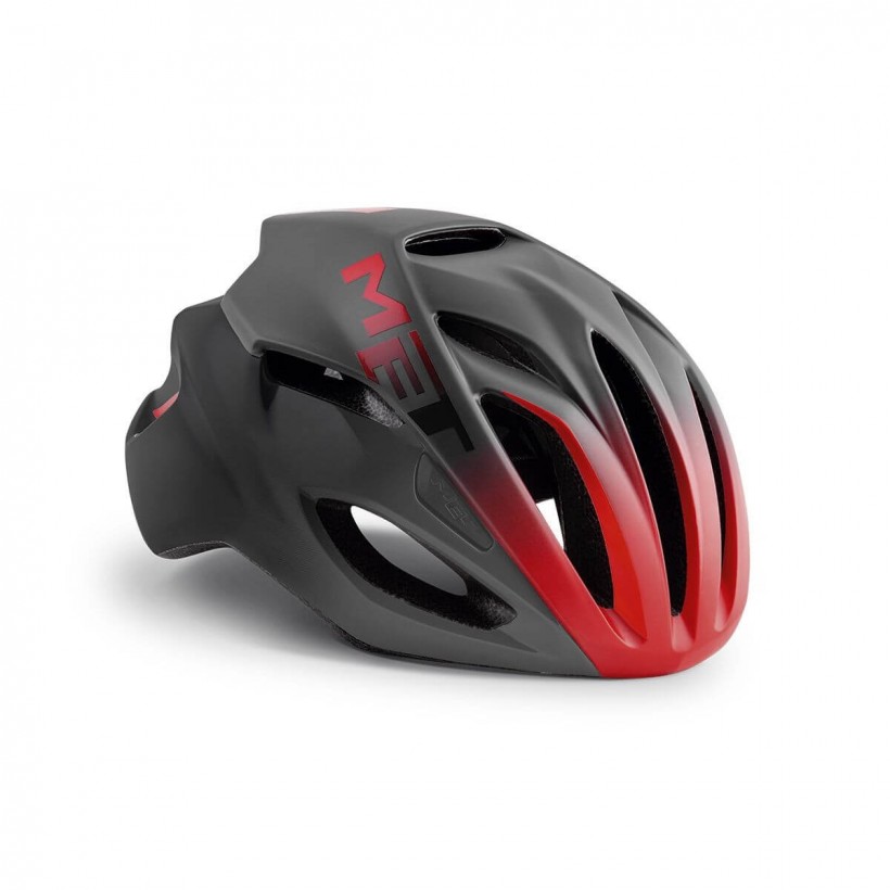 Casco Met Rivale Negro Mate Rojo Sombra
