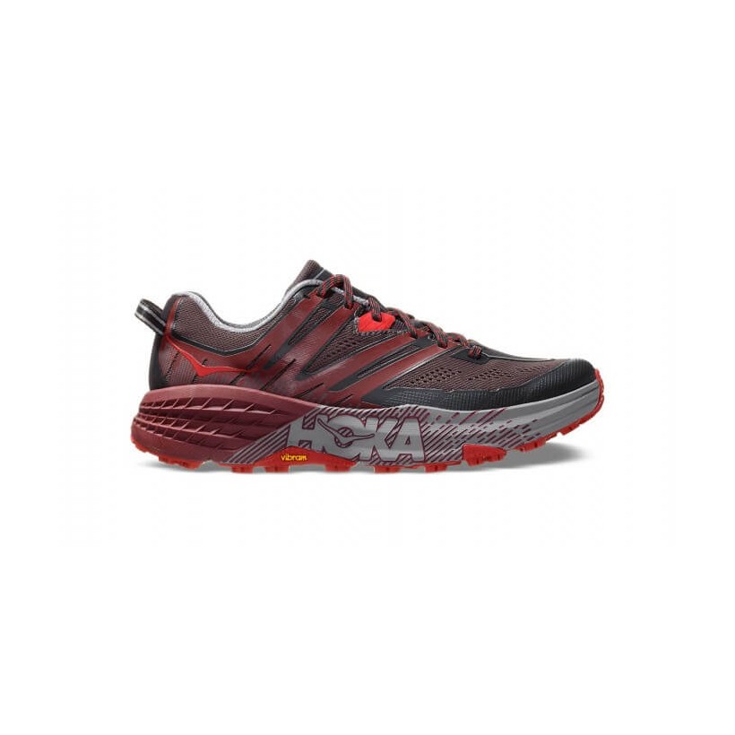 Hoka One One SpeedGoat 3 Black Gray Maroon Pavement / Port SS19 Men's Trail Shoes