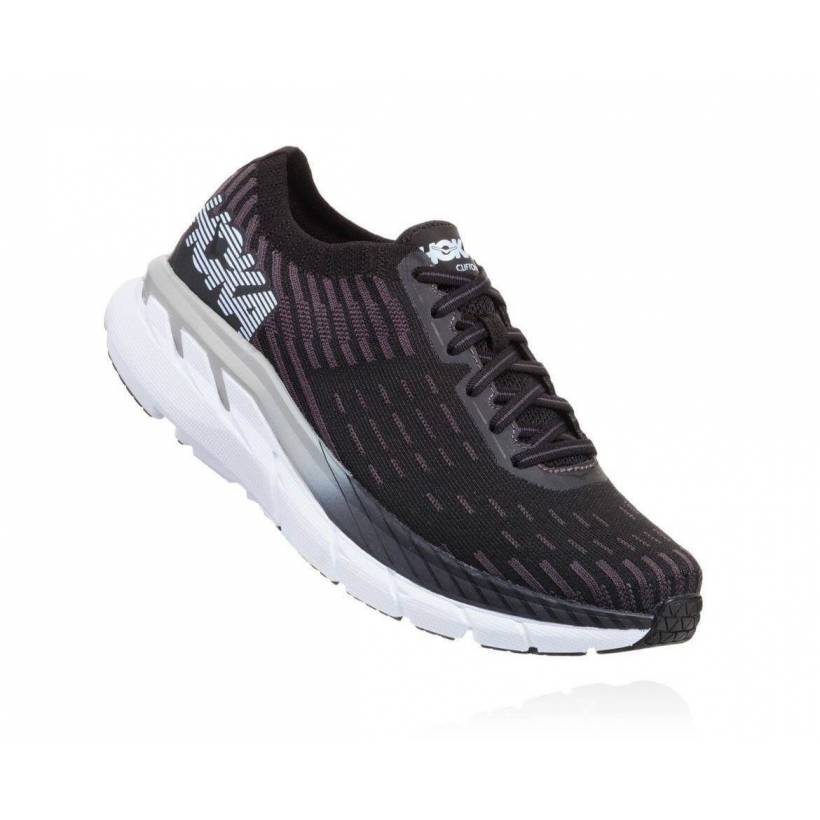Tênis masculino branco Hoka One One Clifton 5 tricô SS19 preto