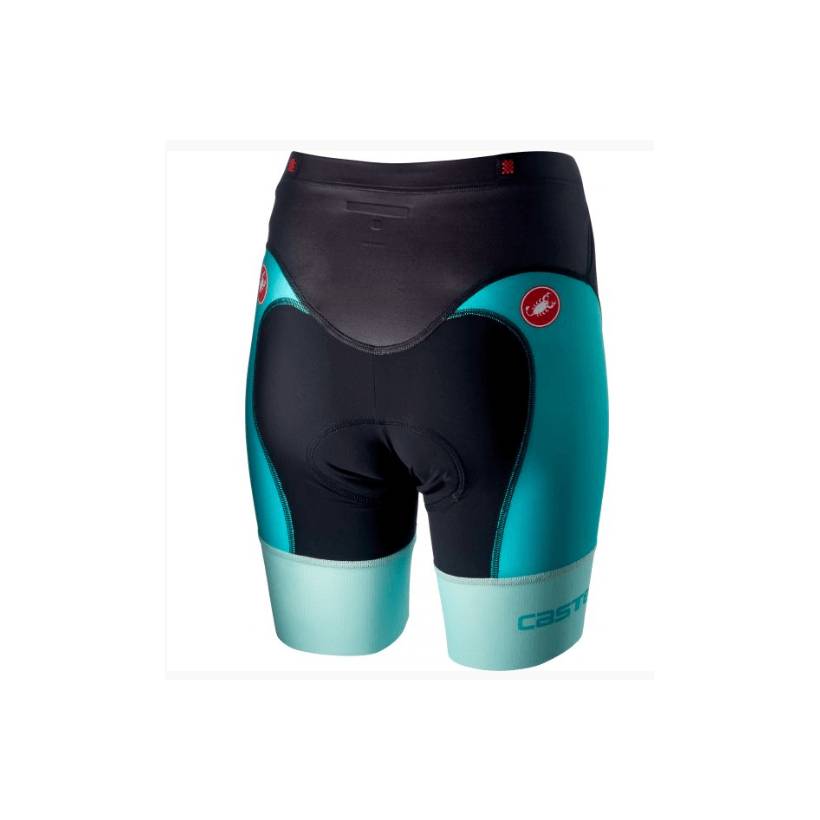 Castelli Free Tri Rosso Corsa Trägerhose trägerlose türkisblaue Frau