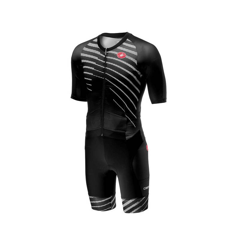 Trisuit tuta sportiva uomo nero bianco