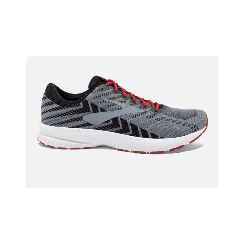 Brooks Launch 6 Shoes Gray Black Red PV19