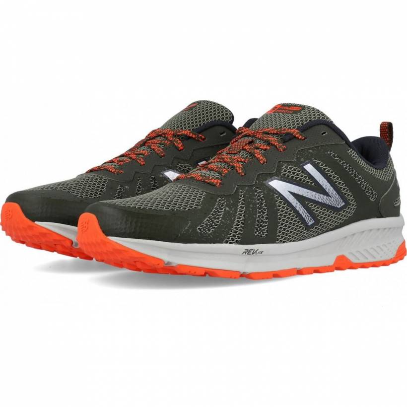 New Balance FuelCore 590 V4 Trail Tênis Masculino SS18 Verde Laranja