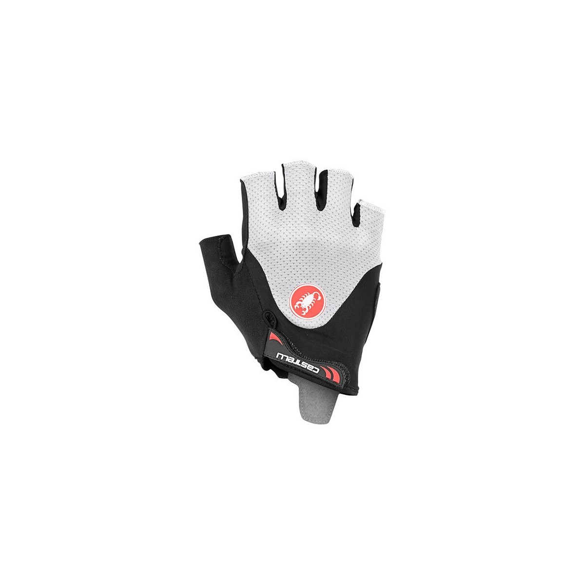 Castelli Arenberg Gel 2 Rosso Corsa Short Gloves Black White, Size S