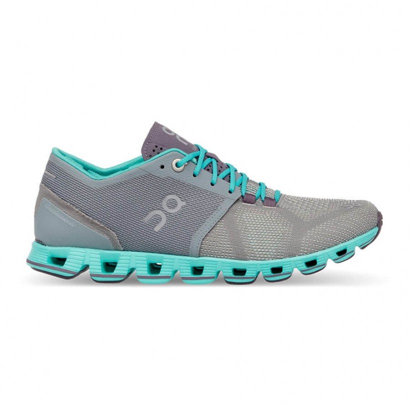 Turnschuhe ON Cloud X Grau Atlantis Woman SS19