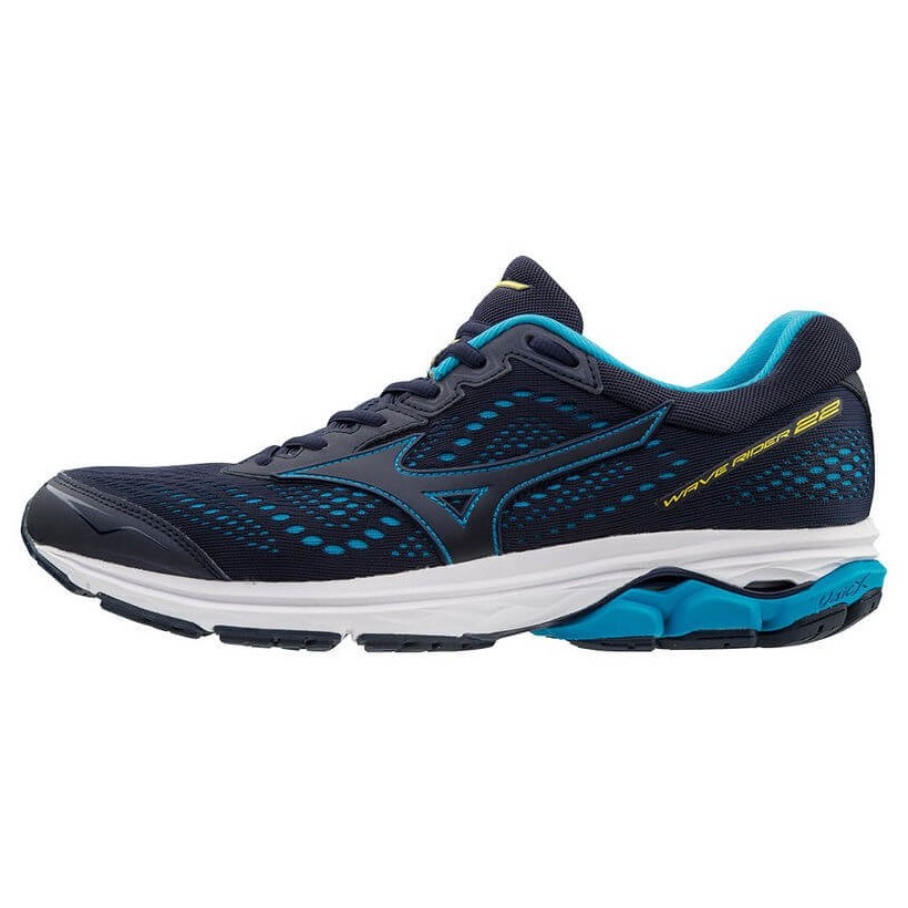 Tênis Mizuno Wave Rider 22 Preto Azul SS19