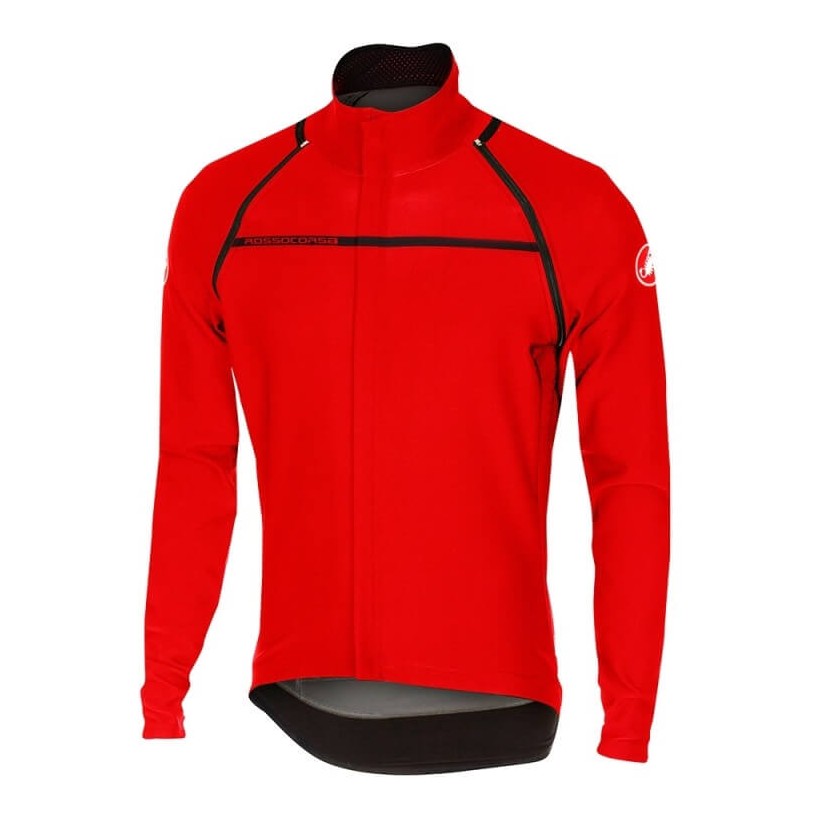 Giubbotto Castelli Perfetto con Maniche Rimovibili Windstopper Rosso Corsa Rosso