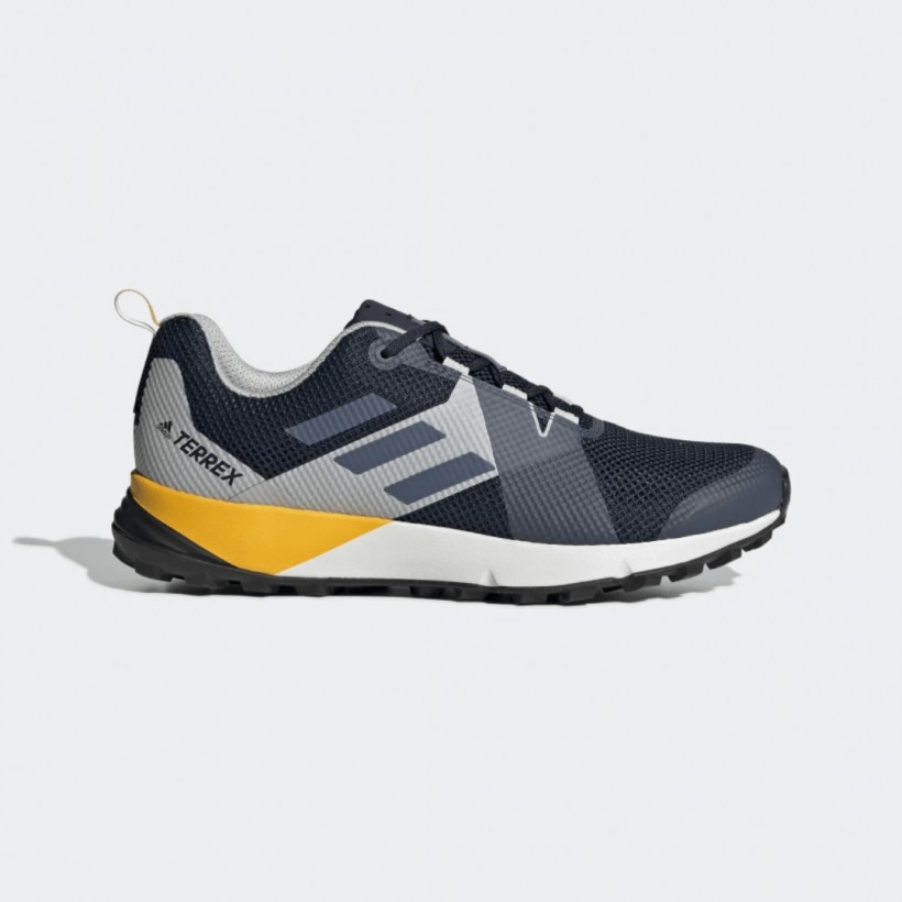 Trail Running Shoes Adidas Terrex Two Blue Gray Yellow AW19 Man
