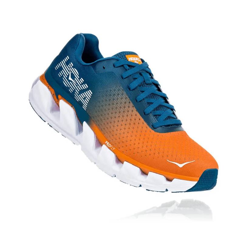 Buty męskie Hoka One One Fly Elevon pomarańczowo-niebieskie AW19