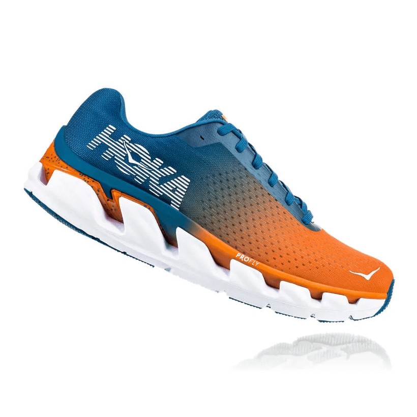 Scarpe Hoka One One Fly Elevon Arancio Blu AW19 Uomo