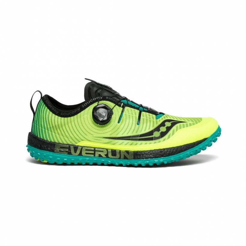 Buty do biegania trailowego Saucony Switchback ISO Żółte Zielone AW19 Męskie