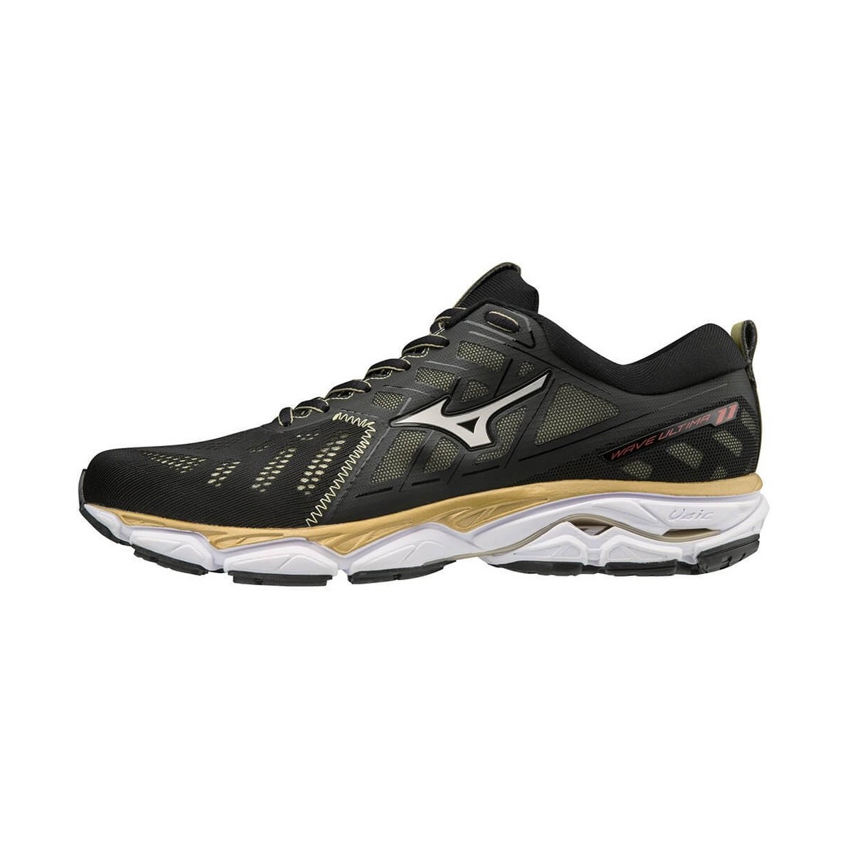 Zapatillas Mizuno Wave Ultima 11 Amsterdam Negro Dorado OI19 Hombre