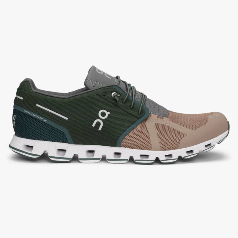 On Cloud5050 Zielone Brązowe Buty Męskie AW19