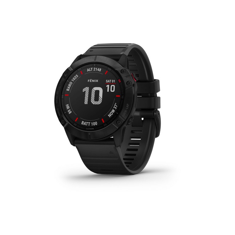 Garmin Fenix 6X PRO preto com pulseira preta