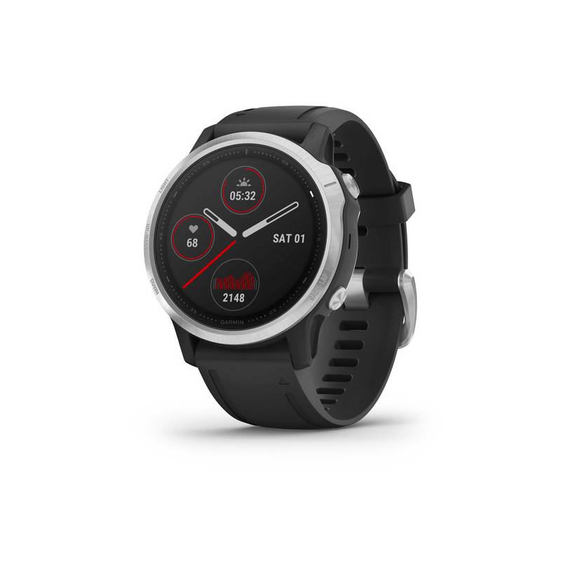 Garmin Fenix 6S silver with black strap