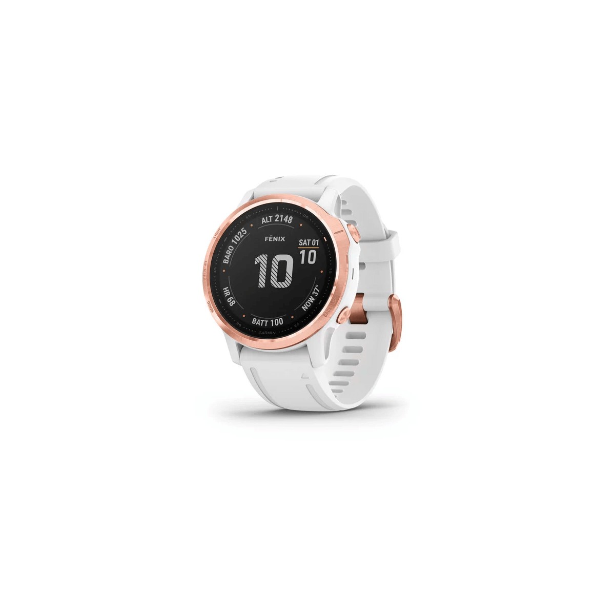 Garmin Fenix 6S Pro Rose Gold, blanco con correa blanca