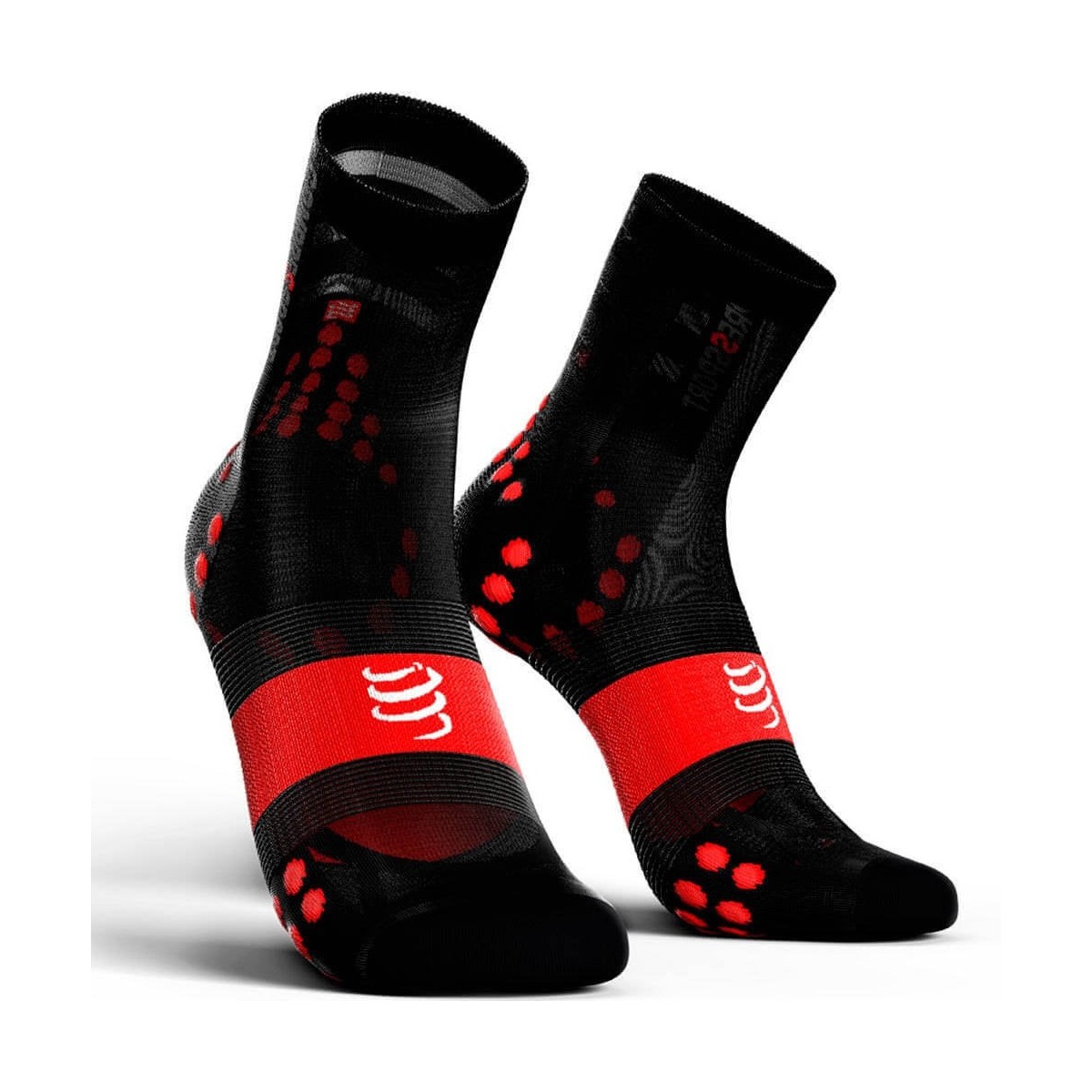 Calze ProRacing V3 Ultra Light Bike Compressport Nere Rosse, Taglia Taglia 2