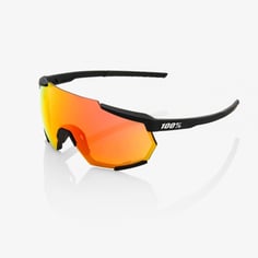 Occhiali 100% Soft Tact Neri - Lenti a specchio multistrato rosse Hiper