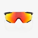 Occhiali 100% Soft Tact Neri - Lenti a specchio multistrato rosse Hiper
