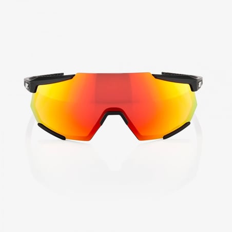 Glasses 100% Soft Tact Black - Hyper Red Multilayer Mirror Lens