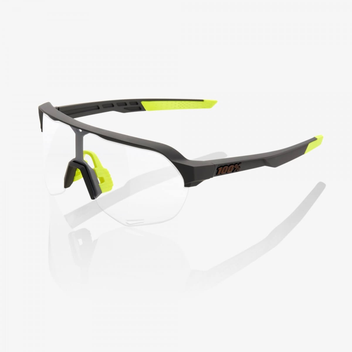 Image of Brille 100% S2 Soft Tact Cool Grey - Photochrome Linse