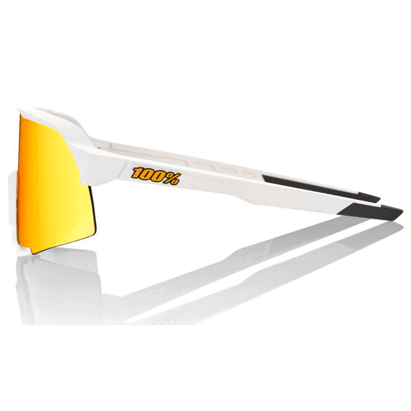Glasses 100% S3 Soft Tact White - Hyper Red Multilayer Mirror Lens