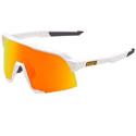 Glasses 100% S3 Soft Tact White - Hyper Red Multilayer Mirror Lens