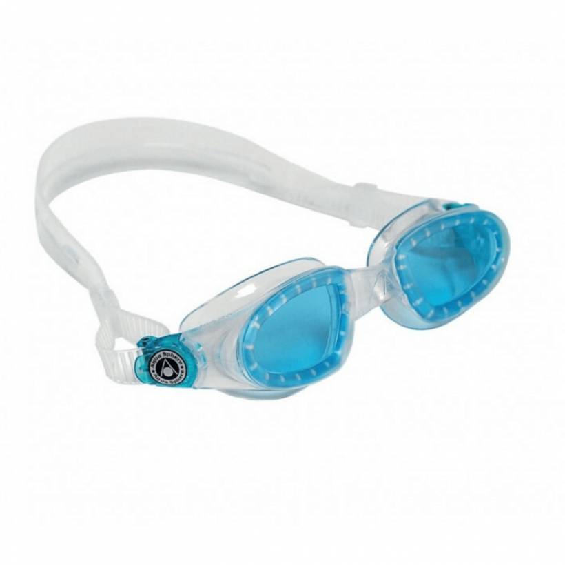 Occhialini da nuoto Aqua Sphere Mako trasparenti con lenti blu