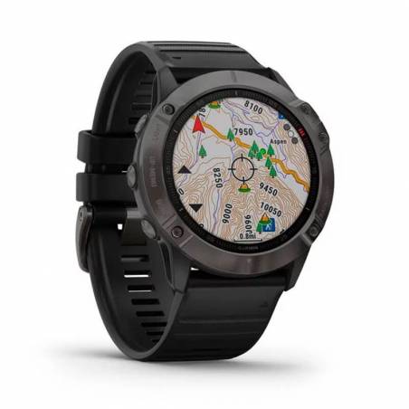 Garmin Fenix 6X Zafiro gris carbon con correa negra