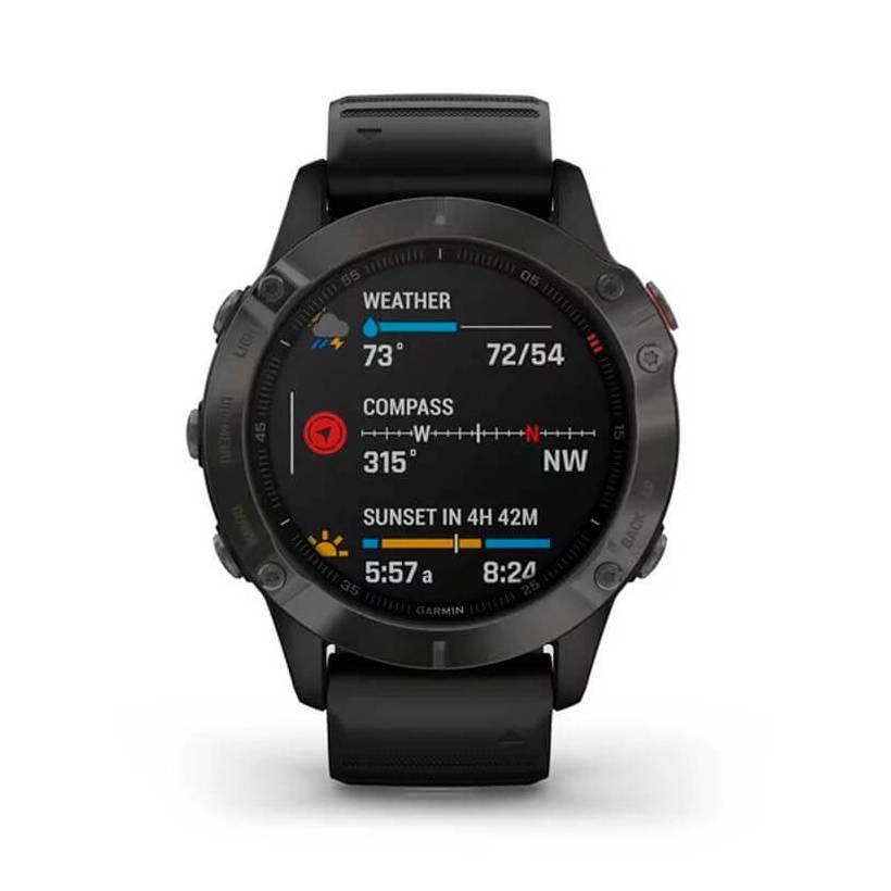 Garmin Fenix 6 Saphir Anthrazit mit schwarzem Armband
