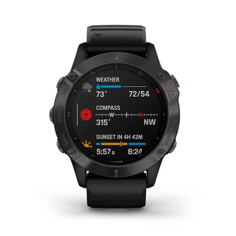 Garmin Fenix 6 Zafiro gris carbón con corra negra