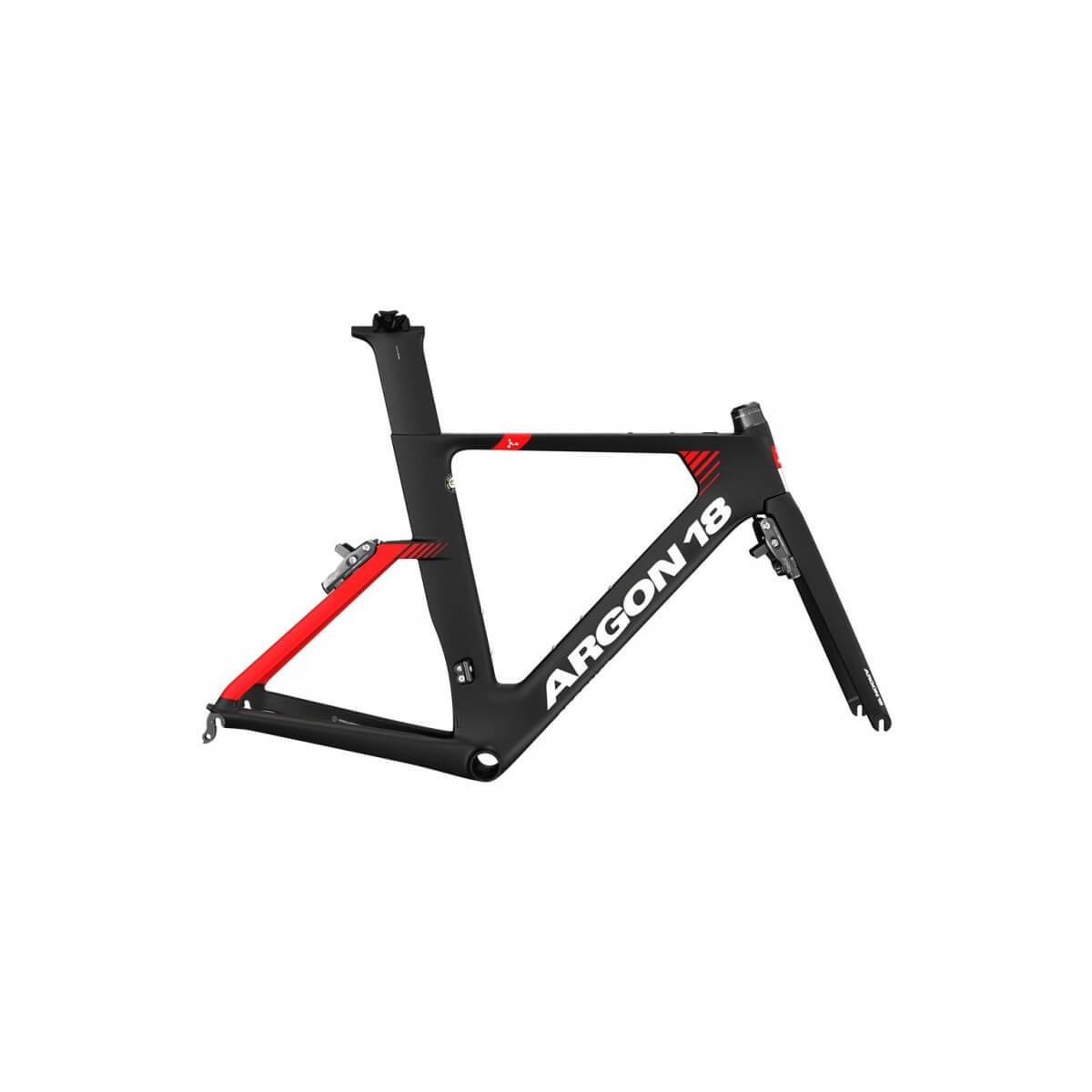 ARGON 18 E-117 Rahmen & Gabel Set 2020 Schwarz Matt Rot, Größe M