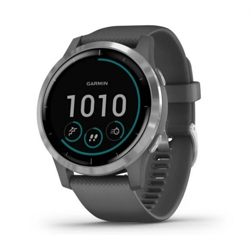 Garmin Vivoactive 4 Grau mit silberner Schnalle