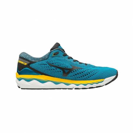 Chaussures Running Mizuno Wave Sky 3 Bleu Clair Jaune SS20 Homme